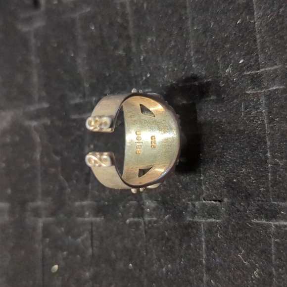 EUC Vintage Amazonite Adjustable Sterling Silver Ring - Picture 4 of 5